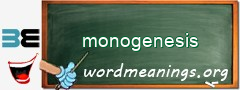 WordMeaning blackboard for monogenesis